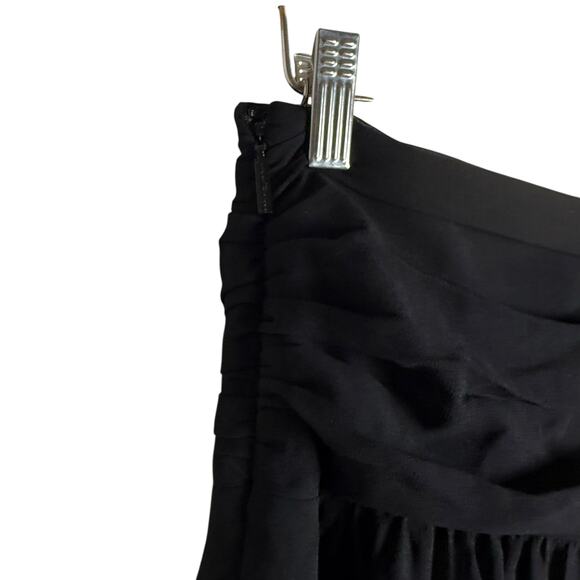 Karl Lagerfeld Paris Black Sharkbite Hem Chiffon High Waist Midi Skirt Size 4 - Picture 6 of 9